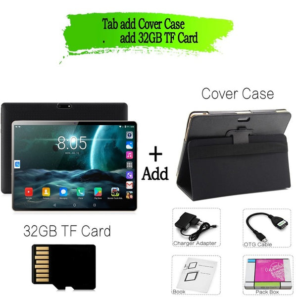 New Original 10 inch Tablet Pc Octa Core 3G Phone Call Google Market GPS WiFi FM Bluetooth 10.1 Tablets 4G+64G Android 7.0 tab