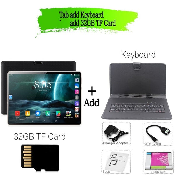 New Original 10 inch Tablet Pc Octa Core 3G Phone Call Google Market GPS WiFi FM Bluetooth 10.1 Tablets 4G+64G Android 7.0 tab