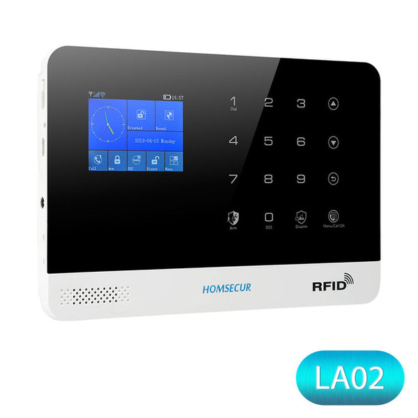 HOMSECUR DIY Wireless Home Security WIFI GSM Alarm system APP Remote Control RFID card Arm Disarm(Alarm Panel LA02 PIR etc.)