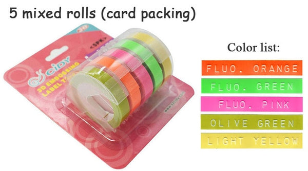 Dymo 12965 Manual Label Printers dymo 1610 1540 motex c101 9mm 3D Embossing Tapes for Dymo Organizer Xpress Label Makers