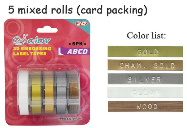 Dymo 12965 Manual Label Printers dymo 1610 1540 motex c101 9mm 3D Embossing Tapes for Dymo Organizer Xpress Label Makers