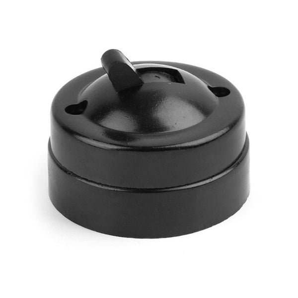 Retro Toggle Switch Flat Circular Light Switch Wall-mounted Single Control Light Switch 250V 6A Electrical Switch