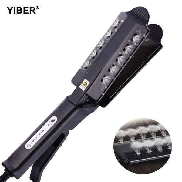 New Hair Straightner Black Corn Splint Iron Large Panel  Ceramic Flat Iron Electric Splint Heat Dissipation Function Stlyer Tool