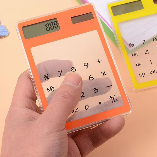 Useful LCD 8 Digit Screen Ultra slim Transparent Solar CalculatorStationery Clear Scientific Calculator Office