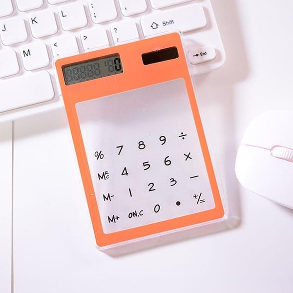Useful LCD 8 Digit Screen Ultra slim Transparent Solar CalculatorStationery Clear Scientific Calculator Office