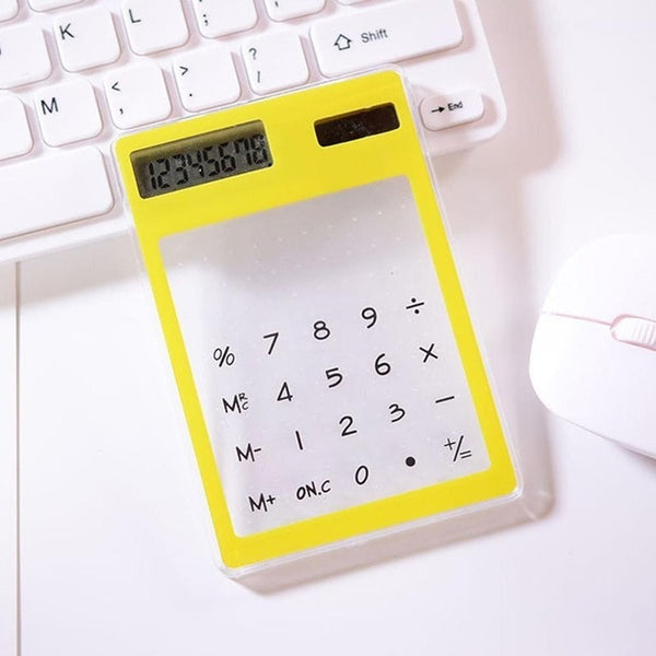 Useful LCD 8 Digit Screen Ultra slim Transparent Solar CalculatorStationery Clear Scientific Calculator Office
