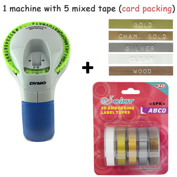 Dymo 12965 Manual Label Printers dymo 1610 1540 motex c101 9mm 3D Embossing Tapes for Dymo Organizer Xpress Label Makers