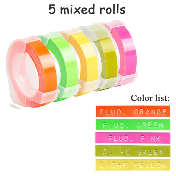 Dymo 12965 Manual Label Printers dymo 1610 1540 motex c101 9mm 3D Embossing Tapes for Dymo Organizer Xpress Label Makers