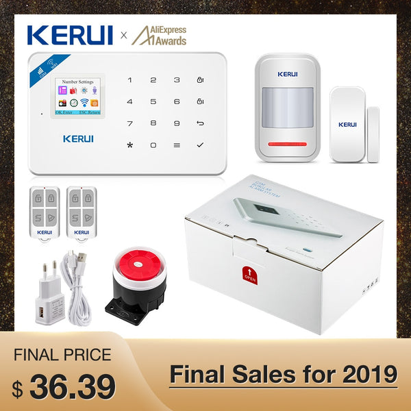 Kerui W18 Wireless Wifi Home Alarm GSM IOS Android APP Control LCD GSM SMS Burglar Alarm System For Home Security Alarm