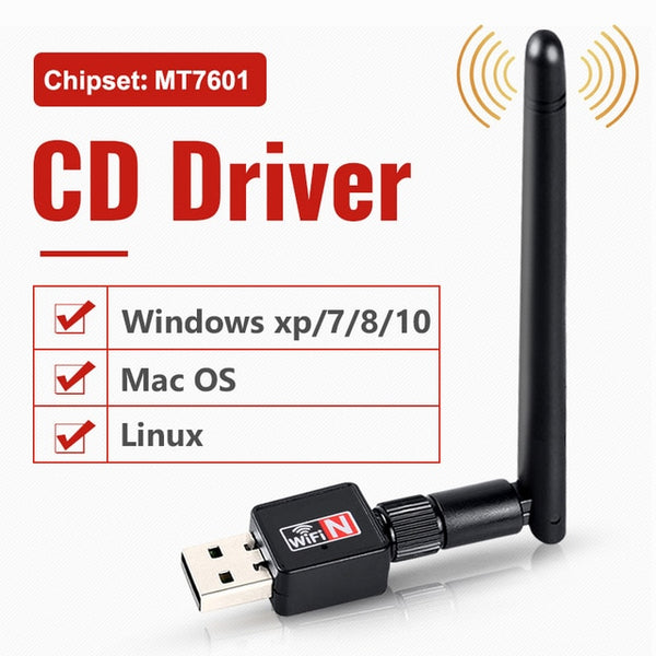 USB Wifi Adapter Ethernet Wi-Fi Adapter Wifi Dongle MT7601 8188GU Antena WiFi Network Card Wi Fi Receiver Lan Wireless Adapter