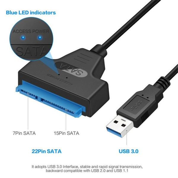 NEW USB 3.0 SATA 3 Cable Sata to USB Adapter Up to 6 Gbps Support 2.5 Inches External SSD HDD Hard Drive 22 Pin Sata III Cable