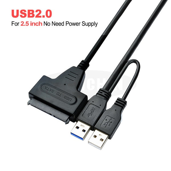 USB To Sata Adapter Sata USB 3.0 Adapter Sata Cable Suport 2.5inch or 3.5 Inch External SSD HDD Hard Drive Dual USB Sata Cable