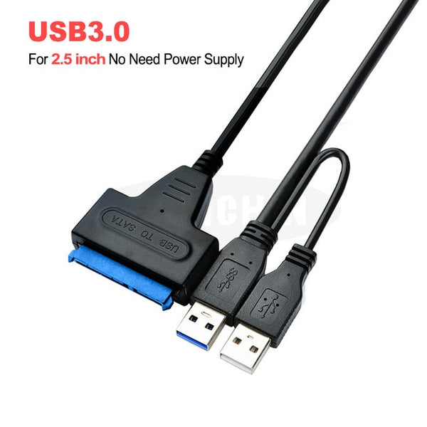 USB To Sata Adapter Sata USB 3.0 Adapter Sata Cable Suport 2.5inch or 3.5 Inch External SSD HDD Hard Drive Dual USB Sata Cable