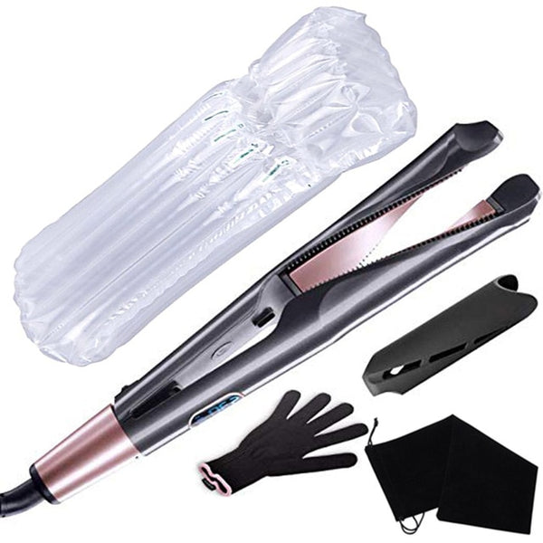 Professional 2 in 1 Twist Hair Curling & Straightening Iron Hair Straightener Hair Curler Wet & Dry Flat Iron Hair Styler Tools