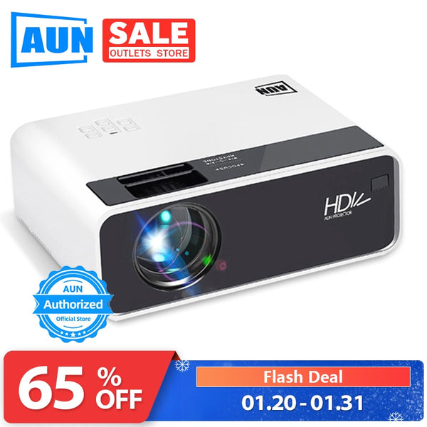 AUN LED MINI Projector D60, 1280x720P Resolution, Portable 3D video Beamer, Home Cinema, Optional Android WIFI Proyector D60S