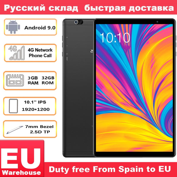 Teclast P10HD 4G Phone Call Tablets Octa Core 10.1 inch IPS 1920×1200 3GB RAM 32GB ROM SC9863A GPS Android 9.0 6000mAh tablet PC
