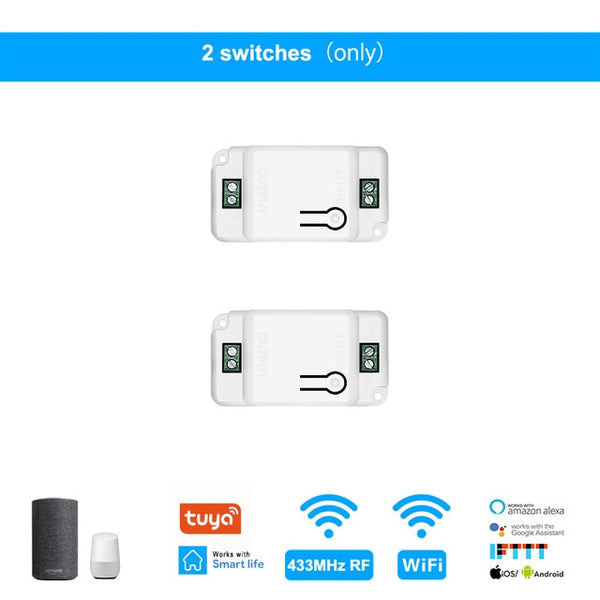 Smart Wifi Light Switch 433MHz RF Wall Switch Tuya/Smart Life App Wireless Smart DIY Breaker Module Works with Alexa Google Home