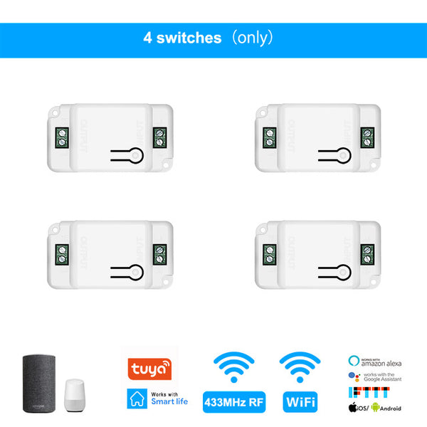 Smart Wifi Light Switch 433MHz RF Wall Switch Tuya/Smart Life App Wireless Smart DIY Breaker Module Works with Alexa Google Home