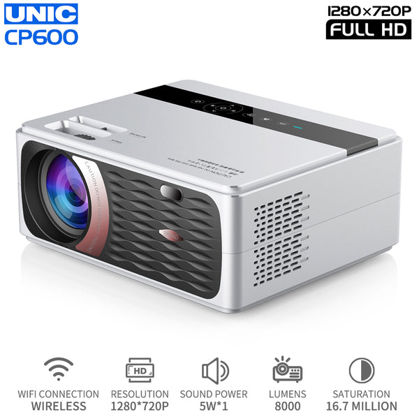 CP600 1280x720P LED 8000 Lumens Projector Surpport 4K Video HDMI WIFI Bluetooth LCD Home Theater Movie TV For Android Proyector