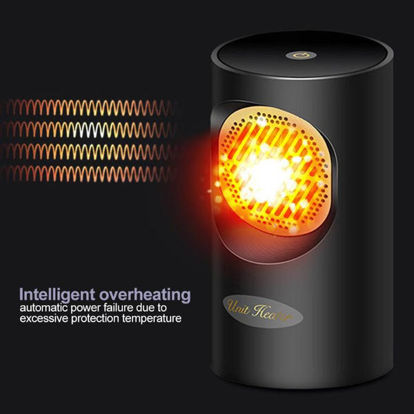 300W Mini Electric Heater 7-blade Vortex Wide Angle Desktop Household Touch Screen Warm Machine Bathroom Appliances