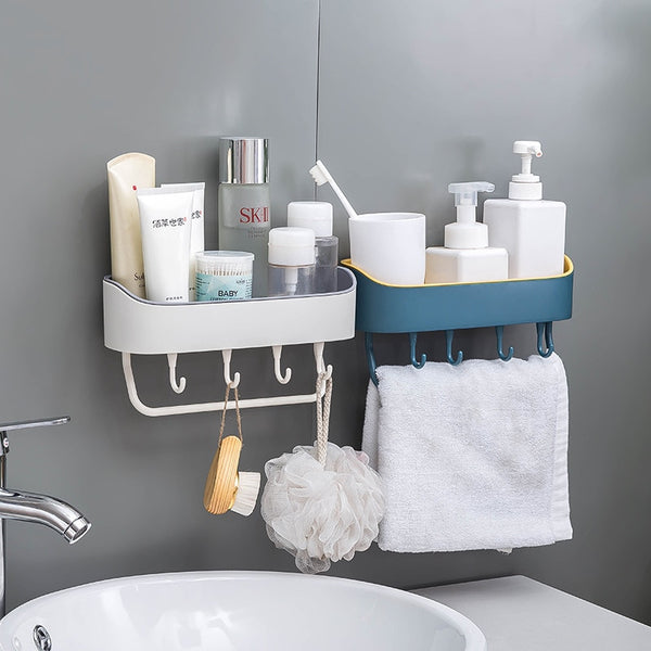 Two-color creative shelf bathroom wall-mounted bathroom wall-mounted toilet storage hand-washing non-drilling appliances