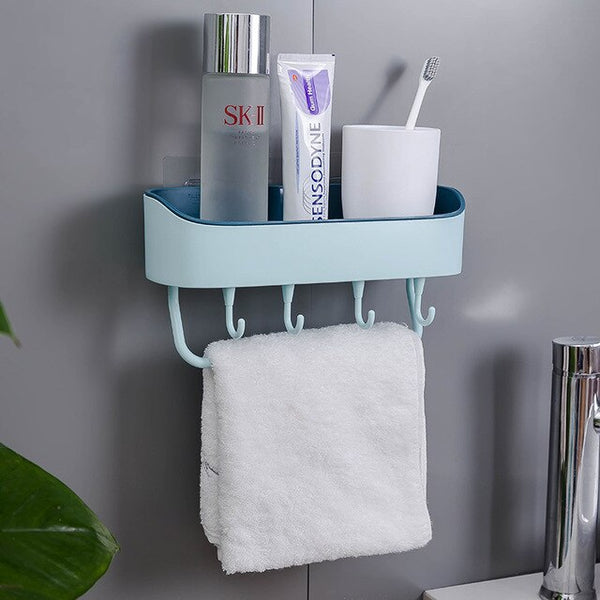 Two-color creative shelf bathroom wall-mounted bathroom wall-mounted toilet storage hand-washing non-drilling appliances