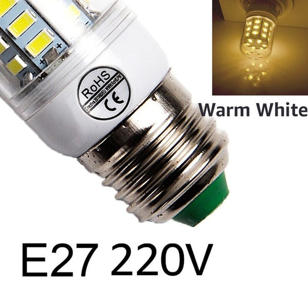E27 LED Lamp E14 LED Bulb SMD5730 220V Corn Bulb 24 36 48 56 69 72LEDs Chandelier Candle LED Light For Home Decoration Ampoule