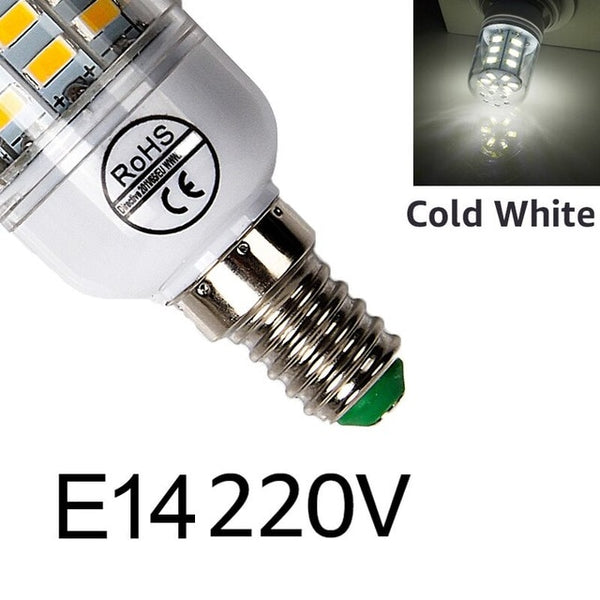 E27 LED Lamp E14 LED Bulb SMD5730 220V Corn Bulb 24 36 48 56 69 72LEDs Chandelier Candle LED Light For Home Decoration Ampoule