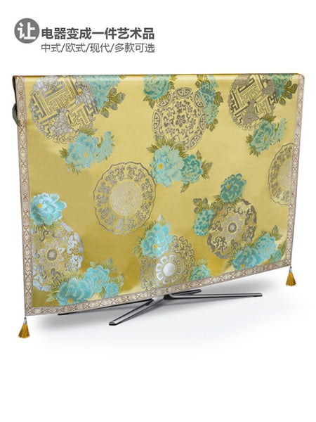 TV Dust Cover Luxury Weatherproof Dust-proof Protect LCD LED Plasma Television Table Runner Cloth Placemat Mat Cushion Cover