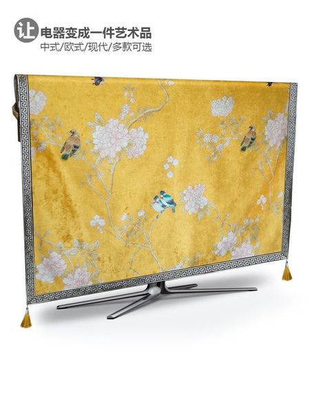 TV Dust Cover Luxury Weatherproof Dust-proof Protect LCD LED Plasma Television Table Runner Cloth Placemat Mat Cushion Cover